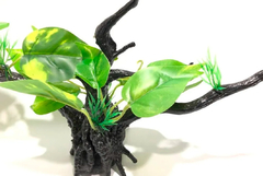 Enfeite Aquário E Ambiente Raiz C/ Plantas 34cm Bixodagua - comprar online