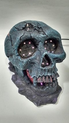 Cranio Caveira com LED e Fibra Óptica