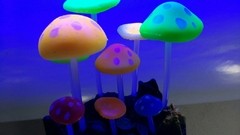 Enfeite Aquário Cogumelos Coloridos Fluorescentes - Bixo D'Agua
