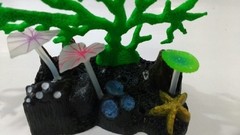 Enfeite Aquário Coral Gorgônia Verde Fluorescente - Bixo D'Agua