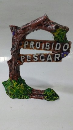 Enfeite Aquário Placa Proibido Pescar - comprar online