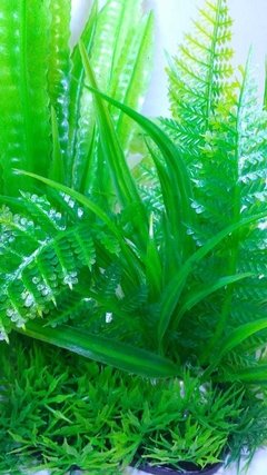 Planta artificial aquário buquê microssorium 22 x 15 cm - Bixo D'Agua