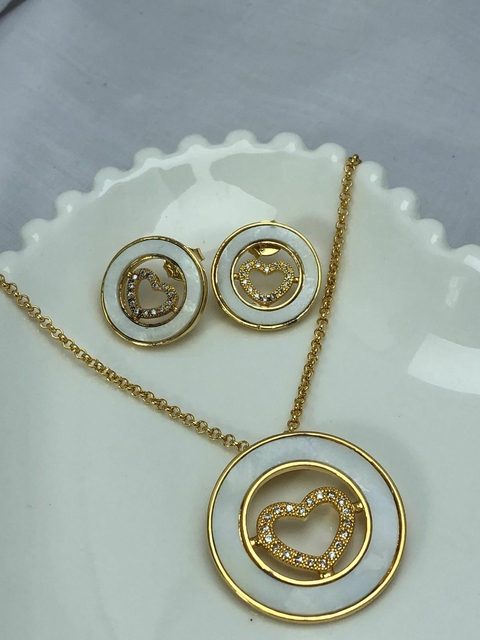 Conjunto Parolado com Coração Cravejado