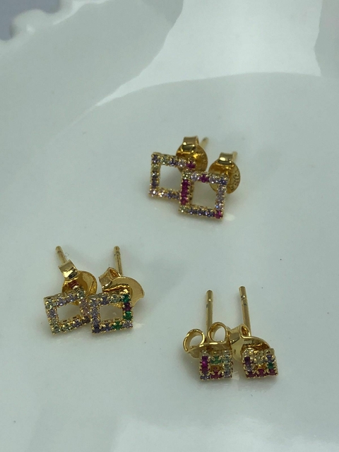 Trio Quadrado com Pedrinhas e Cores