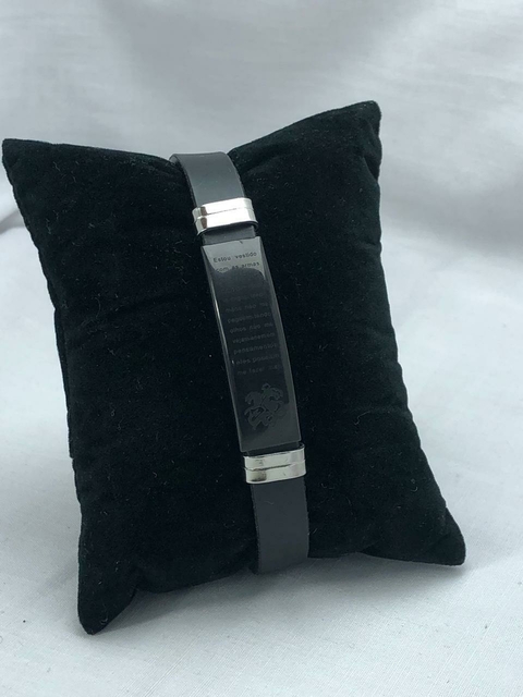 Pulseira de Silicone São Jorge Preta