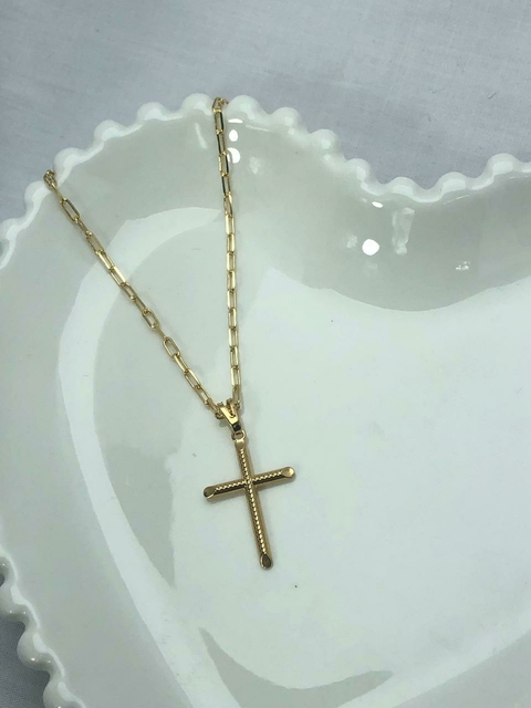 Corrente de Cruz com detalhes 60 cm