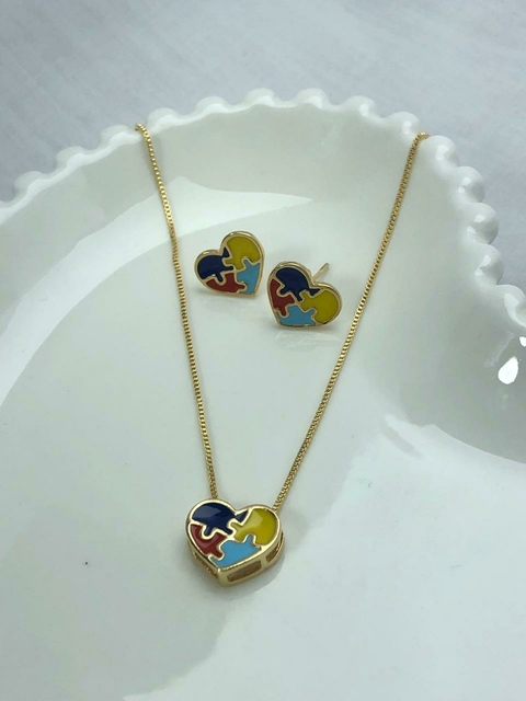 Conjunto de Coração Autismo