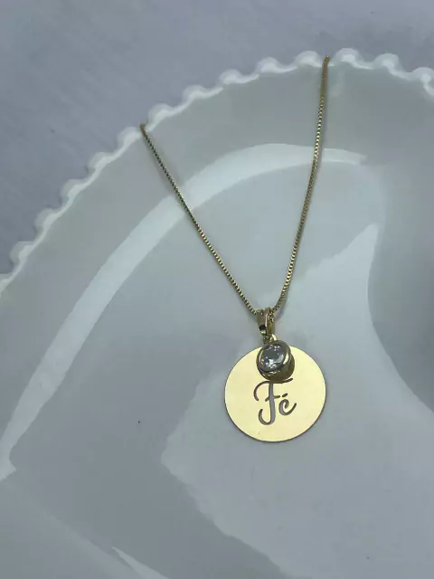 Colar Fé com Ponto de Luz