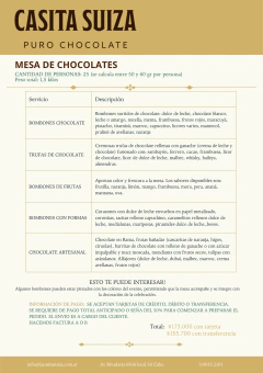 Mesas de chocolates para eventos. 3 tamaños - La Casita Suiza-Puro Chocolate