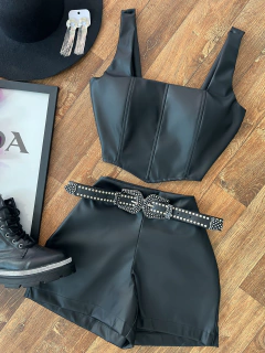 Cropped corset couro alça 2