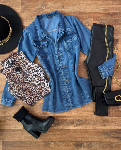 Máxi jaqueta barra desfiada