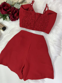 Conjunto Alfaiataria vermelho na internet