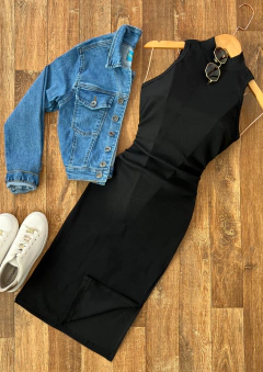 Vestido midi Ribana gola