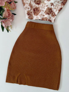 Saia tricot fenda - comprar online