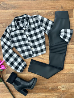 Cropped xadrez flanelado