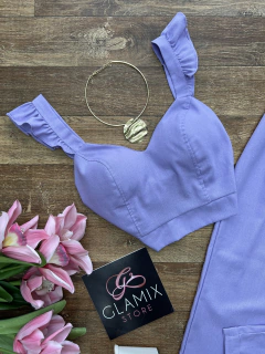 Conjunto linho lilás - comprar online