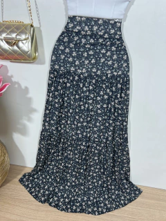 Saia longa crepe preto - comprar online