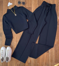 Conjunto moletinho gola Preto
