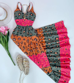 Vestido longo onça