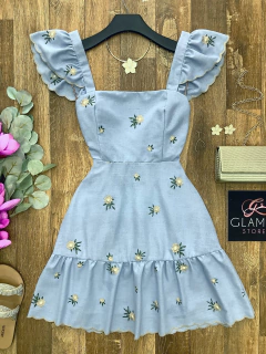 Vestido linho bordado