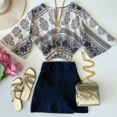 Cropped estampado