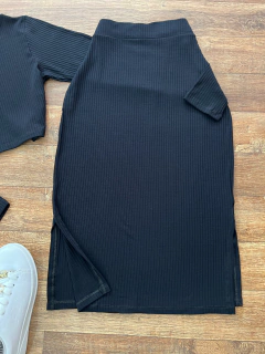 Conjunto canelado midi saia - Glamix 