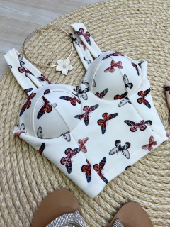 Cropped neoprene borboletas na internet