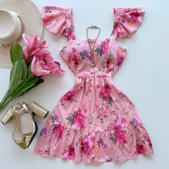Vestido floral rosa