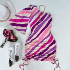 Vestido manga nula estampado