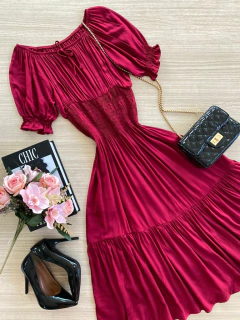 Vestido midi lastex - Glamix 