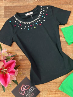T-Shirt pedrarias - Glamix 