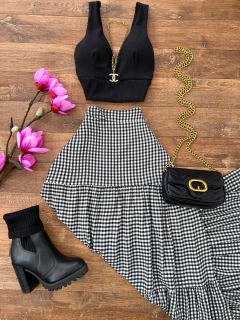 Saia xadrez longa - comprar online