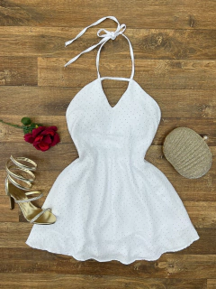 Vestido/macaquinho branco brilho
