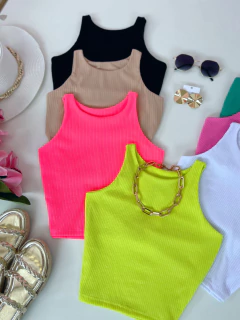 Cropped canelado - comprar online