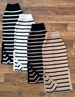 Saia MIDI tricot listrada 002 - loja online
