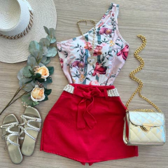 Saia/shorts linho - Glamix 
