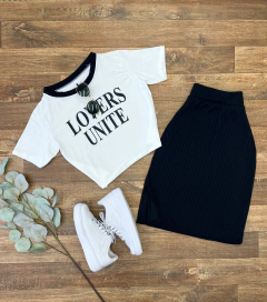 Conjunto canelado midi