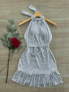 Vestido paête branco