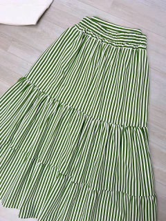 Saia listrada midi Verde - comprar online