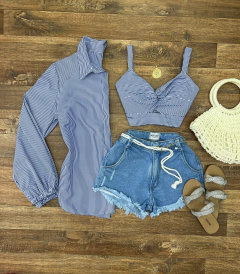 Conjunto camisa tricoline