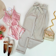 Calça clochard linho