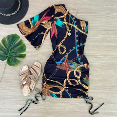 Vestido manga nula estampado