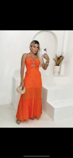 Vestido tricoline bordado - loja online