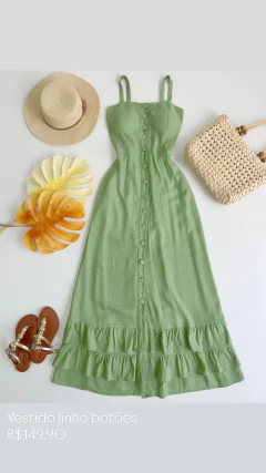 Vestido linho botões - (cópia) - (cópia) - buy online