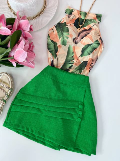 Saia/shorts linho - Glamix 
