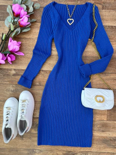 Vestido canelado tricot na internet