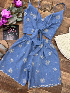 Conjunto jeans bordado - buy online