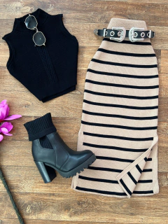 Saia MIDI tricot listrada 002 - comprar online