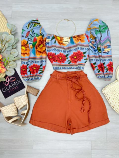 Shorts Linho c/ elastano (importado) - Glamix 