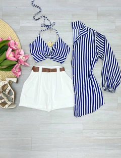 conjunto camisa e cropped